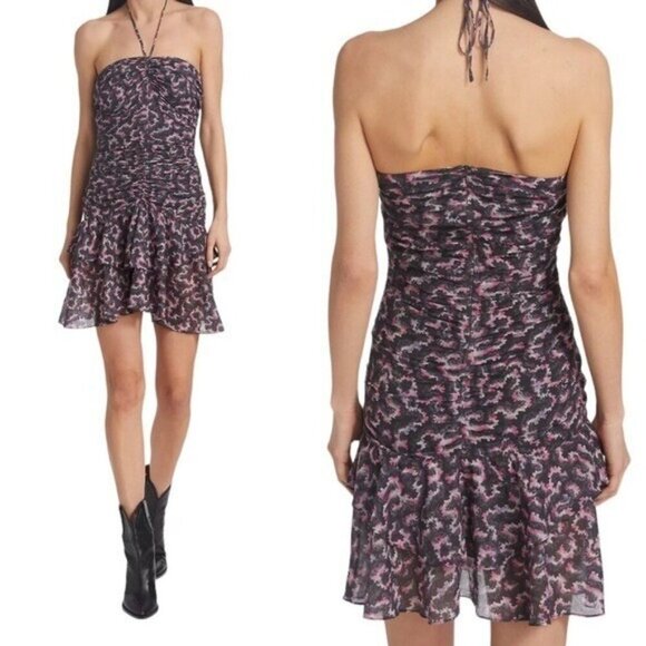 NWT Isabel Marant Etoile Ilanka Ruched Halter Dress Size 40 US 8 - Picture 1 of 12